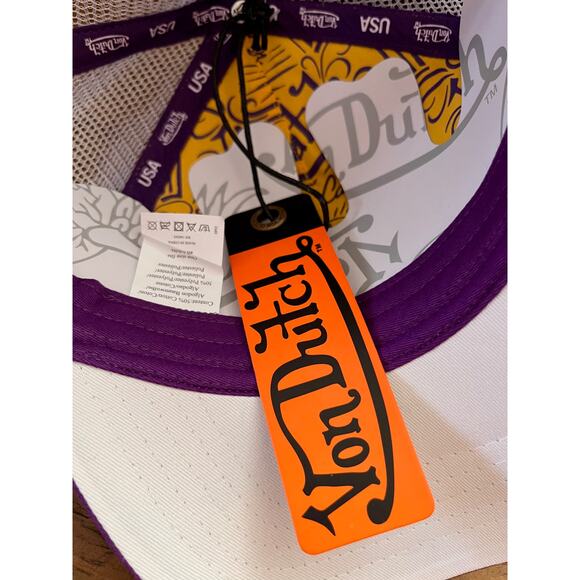 VON DUTCH Purple Gold Trucker Hat Unisex Adult NWT - Picture 6 of 8